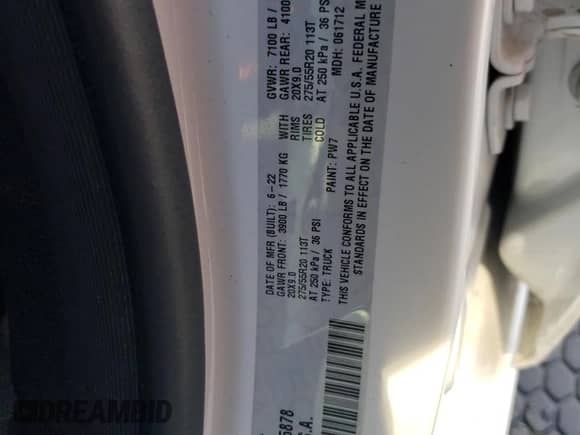 2022 Ram 1500 Lone Star с VIN 1C6SRFFT6NN375878, выставлен на аукционе Copart как лот 88467425 с пробегом 72 920 миль миль и Списание • Salvage title. История ставок и продаж доступна на DreamBid. Изображение 14.