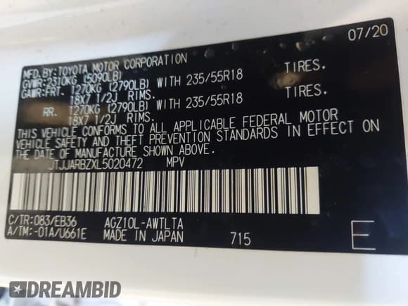 ✅ 2020 Lexus NX 300 F Sport • VIN: JTJJARBZXL5020472 • Lot: 42516025. Wystawiony na IAAI z przebiegiem 85 382 mil. Bezpłatny archiwum sprzedaży aukcyjnych z USA i szczegółowy raport historii pojazdu na DreamBid. Zdjęcie 9.