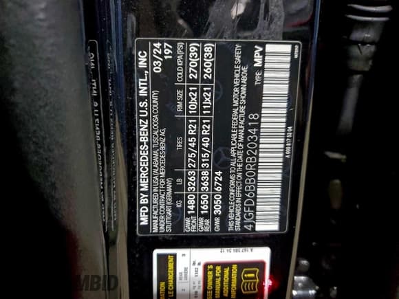 ✅ 2024 Mercedes-Benz GLE 53 AMG • VIN: 4JGFD6BB0RB203418 • Lot: 94707375. Wystawiony na Copart z przebiegiem 15 726 mil. Bezpłatny archiwum sprzedaży aukcyjnych z USA i szczegółowy raport historii pojazdu na DreamBid. Zdjęcie 13.