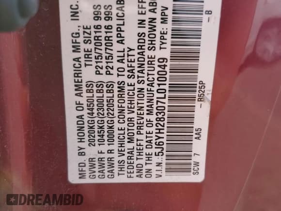 ✅ 2007 Honda Element LX • VIN: 5J6YH28307L010049 • Лот: 65402945. Опубликован ранее на Copart с пробегом 168 279 миль. Бесплатный доступ к архиву аукционных продаж из США и подробный отчёт об истории автомобиля на DreamBid. Изображение 12.