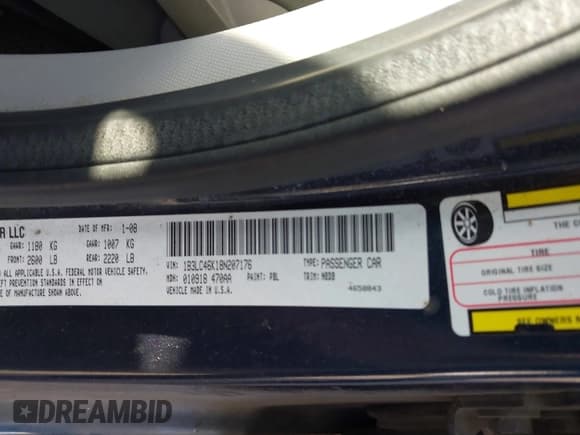 ✅ 2008 Dodge Avenger SE • VIN: 1B3LC46K18N207176 • Лот: 41541078. Опубликован ранее на IAAI с пробегом 193 476 миль. Бесплатный доступ к архиву аукционных продаж из США и подробный отчёт об истории автомобиля на DreamBid. Изображение 9.