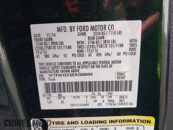 ✅ 2014 Ford F-150 XL • VIN: 1FTFW1EF2EKG09050 • Lot: 41423430. Listed on IAAI with 88,958 mi. Free auction sales archive from the USA and detailed vehicle history report at DreamBid. Image 9.