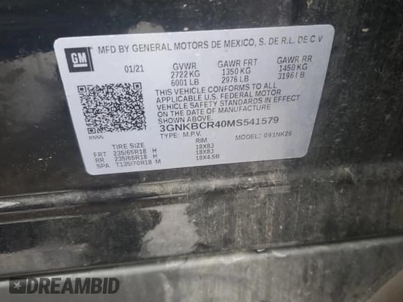 ✅ 2021 Chevrolet Blazer LT • VIN: 3GNKBCR40MS541579 • Lot: 71703825. Wystawiony na Copart z przebiegiem 64 131 mil. Bezpłatny archiwum sprzedaży aukcyjnych z USA i szczegółowy raport historii pojazdu na DreamBid. Zdjęcie 13.