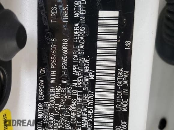 ✅ 2017 Lexus GX 460 Premium • VIN: JTJBM7FX4H5170707 • Лот: 81930045. Опубликован ранее на Copart с пробегом 67 851 миль. Бесплатный доступ к архиву аукционных продаж из США и подробный отчёт об истории автомобиля на DreamBid. Изображение 13.