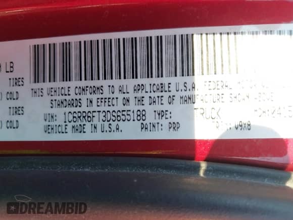 2013 Ram 1500 Express с VIN 1C6RR6FT3DS655188, выставлен на аукционе IAAI как лот 43339156 с пробегом 248 721 миль миль и . История ставок и продаж доступна на DreamBid. Изображение 9.