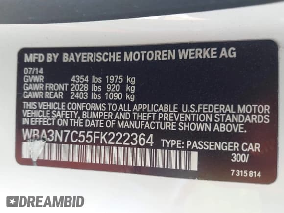 ✅ 2015 BMW 4 Series 428i • VIN: WBA3N7C55FK222364 • Lot: 42604632. Listed on IAAI with 108,157 mi. Free auction sales archive from the USA and detailed vehicle history report at DreamBid. Image 9.