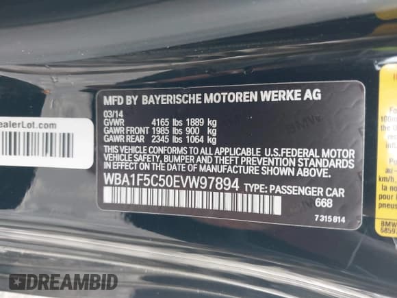 ✅ 2014 BMW 2 Series 228i • VIN: WBA1F5C50EVW97894 • Lot: 42938595. Wystawiony na IAAI z przebiegiem 91 109 mil. Bezpłatny archiwum sprzedaży aukcyjnych z USA i szczegółowy raport historii pojazdu na DreamBid. Zdjęcie 9.