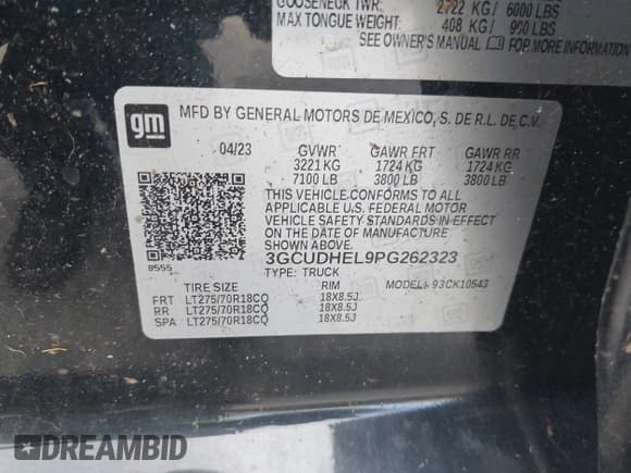 ✅ 2023 Chevrolet Silverado 1500 ZR2 • VIN: 3GCUDHEL9PG262323 • Лот: 42689610. Опубликован ранее на IAAI с пробегом 11 639 миль. Бесплатный доступ к архиву аукционных продаж из США и подробный отчёт об истории автомобиля на DreamBid. Изображение 9.