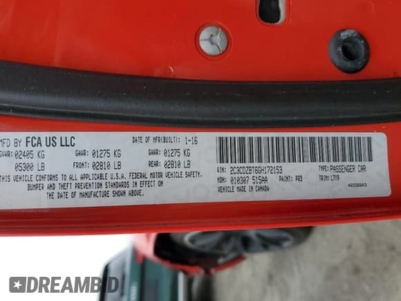 ✅ 2016 Dodge Challenger R/T • VIN: 2C3CDZBT6GH172153 • Lot: 45146303. Wystawiony na Copart z przebiegiem 95 855 mil. Bezpłatny archiwum sprzedaży aukcyjnych z USA i szczegółowy raport historii pojazdu na DreamBid. Zdjęcie 12.