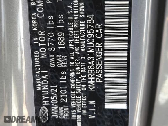 ✅ 2021 Hyundai Venue SE • VIN: KMHRB8A31MU095784 • Lot: 83353694. Listed on Copart with 100,421 mi. Free auction sales archive from the USA and detailed vehicle history report at DreamBid. Image 14.