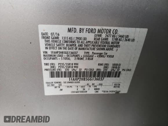 ✅ 2016 Ford Taurus SEL • VIN: 1FAHP2H85GG136037 • Lot: 90233765. Listed on Copart with 124,846 mi. Free auction sales archive from the USA and detailed vehicle history report at DreamBid. Image 12.