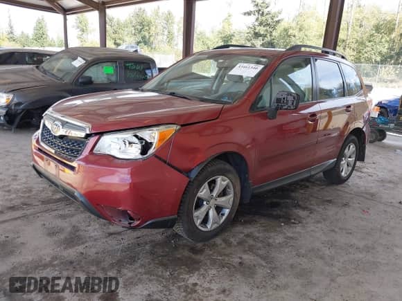 2015 Subaru Forester Premium with VIN JF2SJADC6FH588255, listed as a IAAI auction lot 43461340 with 140,946 mi miles and . Bid and sale history available at DreamBid. Image 2.