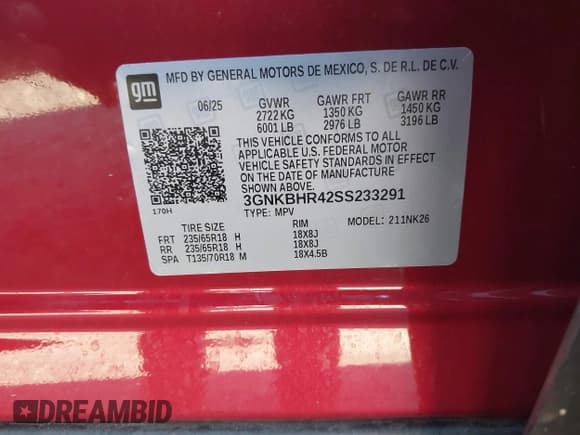 ✅ 2025 Chevrolet Blazer LT • VIN: 3GNKBHR42SS233291 • Lot: 43849286. Wystawiony na IAAI z przebiegiem 11 429 mil. Bezpłatny archiwum sprzedaży aukcyjnych z USA i szczegółowy raport historii pojazdu na DreamBid. Zdjęcie 9.