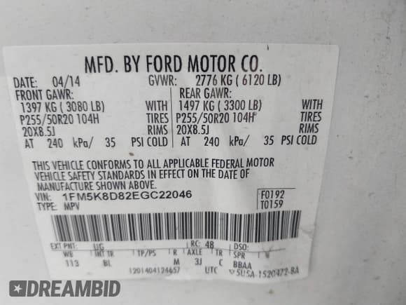 ✅ 2014 Ford Explorer XLT • VIN: 1FM5K8D82EGC22046 • Lot: 43425621. Wystawiony na IAAI z przebiegiem 152 323 mil. Bezpłatny archiwum sprzedaży aukcyjnych z USA i szczegółowy raport historii pojazdu na DreamBid. Zdjęcie 9.