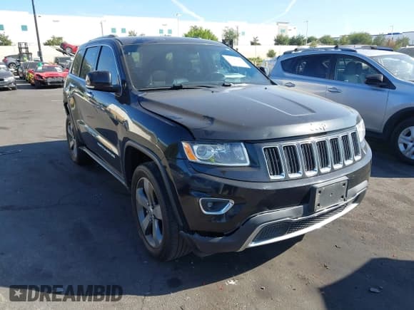 ✅ 2014 Jeep Grand Cherokee Limited • VIN: 1C4RJEBG3EC543053 • Lot: 43595288. Listed on IAAI with 155,806 mi. Free auction sales archive from the USA and detailed vehicle history report at DreamBid. Image 1.