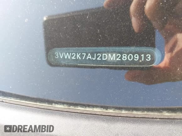 ✅ 2013 Volkswagen Jetta S • VIN: 3VW2K7AJ2DM280913 • Lot: 42569587. Listed on IAAI with Not provided. Free auction sales archive from the USA and detailed vehicle history report at DreamBid. Image 11.