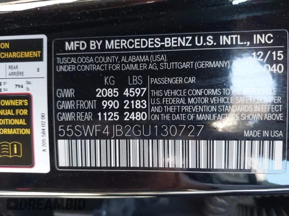 ✅ 2016 Mercedes-Benz C 300 • VIN: 55SWF4JB2GU130727 • Лот: 43413963. Опубликован ранее на IAAI с пробегом 83 382 миль. Бесплатный доступ к архиву аукционных продаж из США и подробный отчёт об истории автомобиля на DreamBid. Изображение 9.