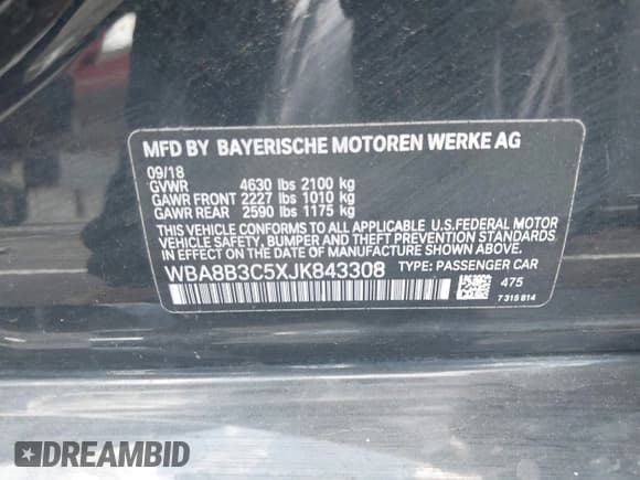 ✅ 2018 BMW 3 Series 340i • VIN: WBA8B3C5XJK843308 • Лот: 42629501. Опубликован ранее на IAAI с пробегом 94 612 миль. Бесплатный доступ к архиву аукционных продаж из США и подробный отчёт об истории автомобиля на DreamBid. Изображение 9.