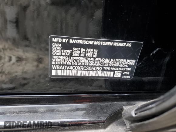 ✅ 2024 BMW 8 Series 840i • VIN: WBAGV4C0XRCS05059 • Лот: 68124154. Опубликован ранее на Copart с пробегом Не указан. Бесплатный доступ к архиву аукционных продаж из США и подробный отчёт об истории автомобиля на DreamBid. Изображение 12.