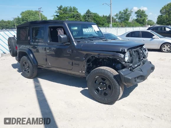 ✅ 2024 Jeep Wrangler Sport S • VIN: 1C4PJXDN8RW113036 • Лот: 42638411. Опубликован ранее на IAAI с пробегом 6 253 миль. Бесплатный доступ к архиву аукционных продаж из США и подробный отчёт об истории автомобиля на DreamBid. Изображение 1.