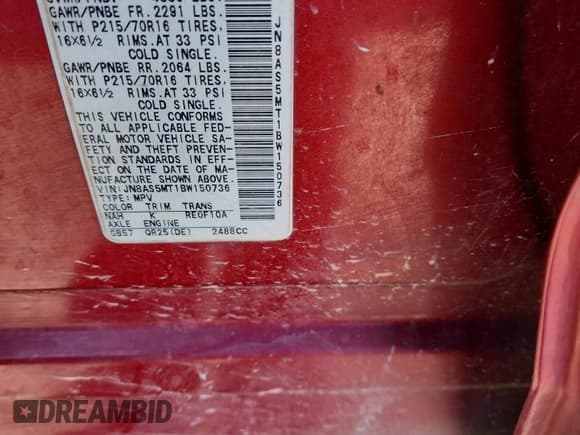 ✅ 2011 Nissan Rogue S • VIN: JN8AS5MT1BW150736 • Lot: 90614945. Listed on Copart with 202,270 mi. Free auction sales archive from the USA and detailed vehicle history report at DreamBid. Image 13.