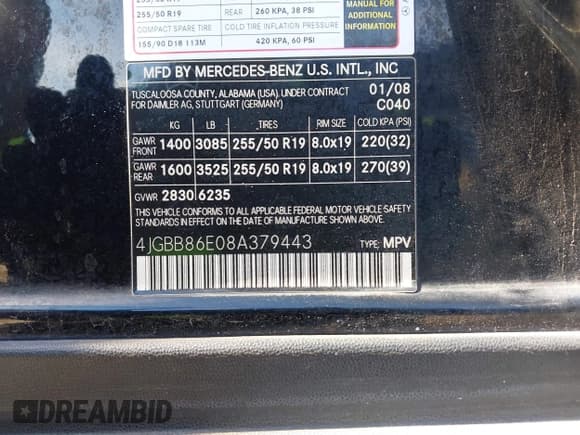 ✅ 2008 Mercedes-Benz M 350 • VIN: 4JGBB86E08A379443 • Лот: 43774136. Опубликован ранее на IAAI с пробегом 85 697 миль. Бесплатный доступ к архиву аукционных продаж из США и подробный отчёт об истории автомобиля на DreamBid. Изображение 9.