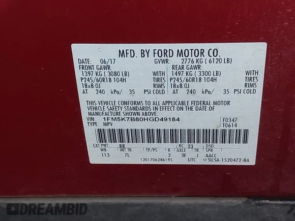 ✅ 2017 Ford Explorer • VIN: 1FM5K7B80HGD49184 • Lot: 43182304. Wystawiony na IAAI z przebiegiem 150 708 mil. Bezpłatny archiwum sprzedaży aukcyjnych z USA i szczegółowy raport historii pojazdu na DreamBid. Zdjęcie 9.