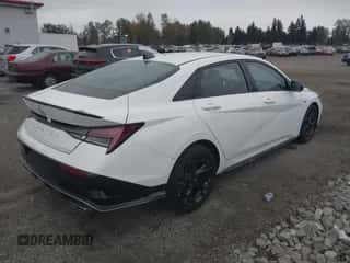 2025 Hyundai Elantra N Line with VIN KMHLR4DFXSU857202, listed as a IAAI auction lot 43352566 with 1,890 mi miles and . Bid and sale history available at DreamBid. Image 4.