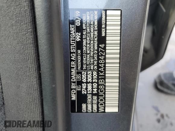 ✅ 2019 Mercedes-Benz S 63 AMG • VIN: WDDUG8JB1KA484274 • Lot: 76652314. Wystawiony na Copart z przebiegiem 93 651 mil. Bezpłatny archiwum sprzedaży aukcyjnych z USA i szczegółowy raport historii pojazdu na DreamBid. Zdjęcie 13.