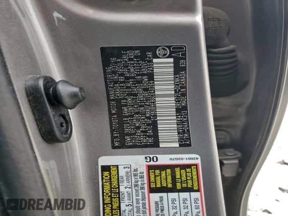 ✅ 2016 Toyota Corolla L • VIN: 2T1BURHE8GC640264 • Lot: 93787975. Listed on Copart with 85,660 mi. Free auction sales archive from the USA and detailed vehicle history report at DreamBid. Image 12.