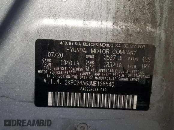 ✅ 2021 Hyundai Accent SE • VIN: 3KPC24A63ME128540 • Лот: 80837154. Опубликован ранее на Copart с пробегом 91 185 миль. Бесплатный доступ к архиву аукционных продаж из США и подробный отчёт об истории автомобиля на DreamBid. Изображение 12.