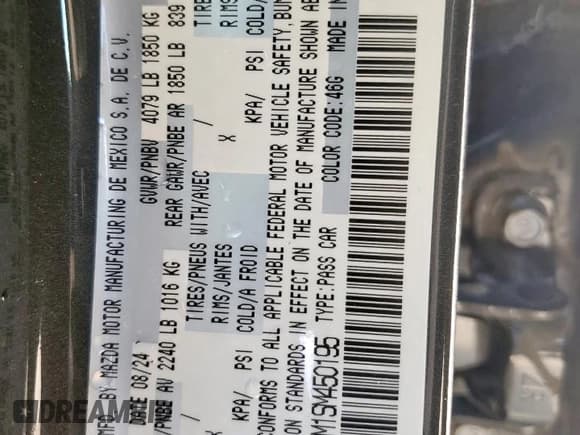 ✅ 2025 Mazda 3 S Preferred • VIN: 3MZBPACM1SM450195 • Lot: 81063285. Wystawiony na Copart z przebiegiem 10 368 mil. Bezpłatny archiwum sprzedaży aukcyjnych z USA i szczegółowy raport historii pojazdu na DreamBid. Zdjęcie 12.