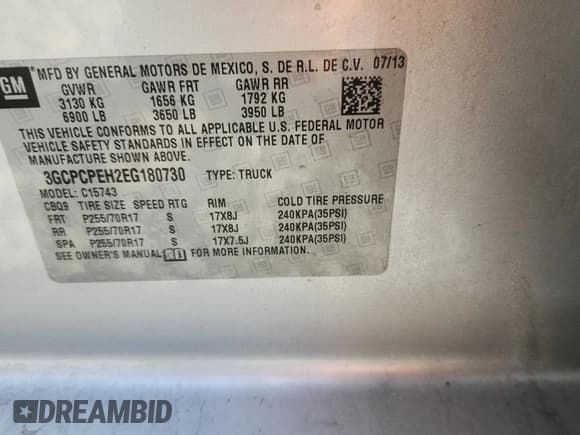 ✅ 2014 Chevrolet Silverado 1500 Work Truck • VIN: 3GCPCPEH2EG180730 • Лот: 62060685. Опубликован ранее на Copart с пробегом 97 504 миль. Бесплатный доступ к архиву аукционных продаж из США и подробный отчёт об истории автомобиля на DreamBid. Изображение 12.