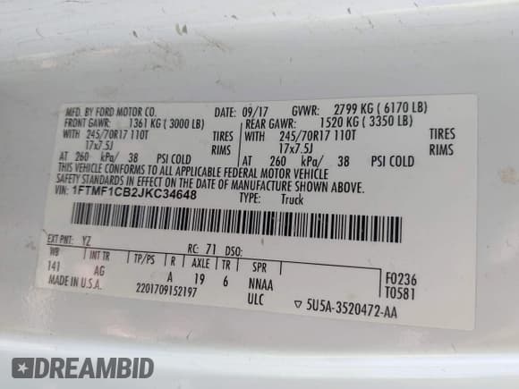 ✅ 2018 Ford F-150 XL • VIN: 1FTMF1CB2JKC34648 • Lot: 43102300. Wystawiony na IAAI z przebiegiem 85 064 mil. Bezpłatny archiwum sprzedaży aukcyjnych z USA i szczegółowy raport historii pojazdu na DreamBid. Zdjęcie 9.