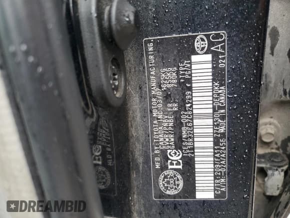 ✅ 2007 Toyota Corolla S • VIN: 2T1BR32E67C824299 • Lot: 91467915. Wystawiony na Copart z przebiegiem 299 999 mil. Bezpłatny archiwum sprzedaży aukcyjnych z USA i szczegółowy raport historii pojazdu na DreamBid. Zdjęcie 13.