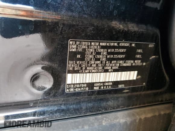 ✅ 2021 Toyota RAV4 Hybrid LE • VIN: 4T3LWRFV3MU013913 • Lot: 82568145. Listed on Copart with 40,900 mi. Free auction sales archive from the USA and detailed vehicle history report at DreamBid. Image 14.