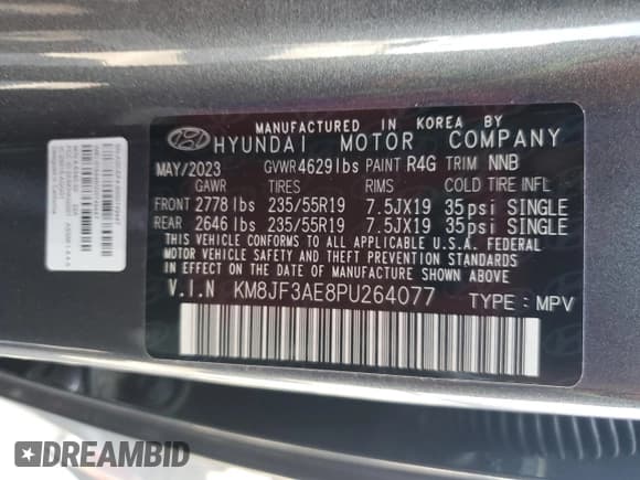 ✅ 2023 Hyundai Tucson N Line • VIN: KM8JF3AE8PU264077 • Lot: 60575435. Wystawiony na Copart z przebiegiem 16 467 mil. Bezpłatny archiwum sprzedaży aukcyjnych z USA i szczegółowy raport historii pojazdu na DreamBid. Zdjęcie 13.
