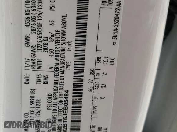 ✅ 2018 Ford F-250 XL • VIN: 1FT7W2BT6JEB05484 • Lot: 68192705. Listed on Copart with 170,103 mi. Free auction sales archive from the USA and detailed vehicle history report at DreamBid. Image 13.