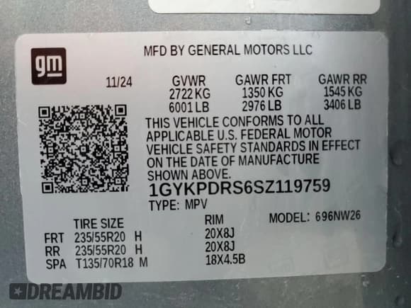 ✅ 2025 Cadillac XT6 AWD Premium Luxury • VIN: 1GYKPDRS6SZ119759 • Lot: 56168025. Listed on Copart with 11,008 mi. Free auction sales archive from the USA and detailed vehicle history report at DreamBid. Image 14.