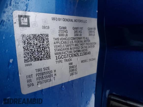✅ 2020 Chevrolet Colorado 4WD LT • VIN: 1GCGTCEN2L1138049 • Лот: 85202324. Опубликован ранее на Copart с пробегом 84 528 миль. Бесплатный доступ к архиву аукционных продаж из США и подробный отчёт об истории автомобиля на DreamBid. Изображение 12.