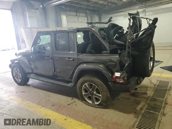 ✅ 2021 Jeep Wrangler Unlimited Sahara • VIN: 1C4HJXEN6MW609397 • Lot: 46419075. Listed on Copart with 42,601 mi. Free auction sales archive from the USA and detailed vehicle history report at DreamBid. Image 2.