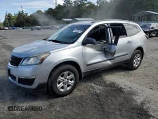 2015 Chevrolet Traverse LS z VIN 1GNKRFED9FJ346992, wystawiony jako Copart lot #84808325 z przebiegiem 147 234 mil mil oraz Szkoda całkowita • Salvage title. Historia ofert i sprzedaży dostępna na DreamBid. Obrazek 1.