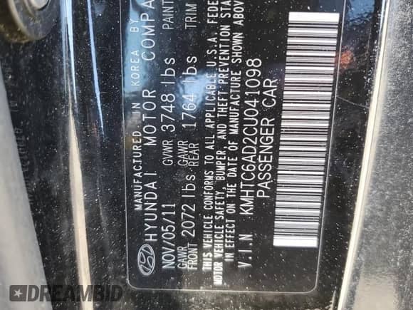 2012 Hyundai Veloster w/Red Int z VIN KMHTC6AD2CU041098, wystawiony jako Copart lot #71175754 z przebiegiem 131 908 mil mil oraz Czysty tytuł • Clean title. Historia ofert i sprzedaży dostępna na DreamBid. Obrazek 12.