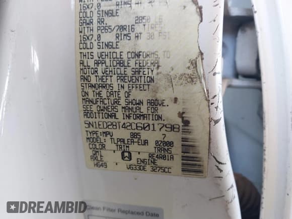 ✅ 2002 Nissan Xterra SE • VIN: 5N1ED28T42C601798 • Lot: 41906716. Listed on IAAI with Not provided. Free auction sales archive from the USA and detailed vehicle history report at DreamBid. Image 9.