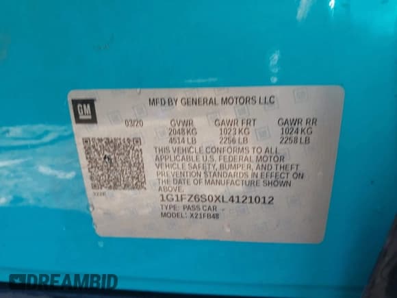 ✅ 2020 Chevrolet Bolt EV Premier • VIN: 1G1FZ6S0XL4121012 • Lot: 41503991. Wystawiony na IAAI z przebiegiem 56 957 mil. Bezpłatny archiwum sprzedaży aukcyjnych z USA i szczegółowy raport historii pojazdu na DreamBid. Zdjęcie 9.