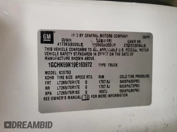 ✅ 2009 Chevrolet Silverado 2500HD • VIN: 1GCHK69K19E163972 • Lot: 89477825. Listed on Copart with 156,236 mi. Free auction sales archive from the USA and detailed vehicle history report at DreamBid. Image 12.