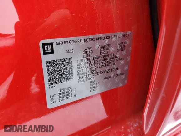 ✅ 2019 Chevrolet Silverado 1500 LT • VIN: 3GCUYDED7KG201065 • Lot: 69951342. Wystawiony na Copart z przebiegiem 14 433 mil. Bezpłatny archiwum sprzedaży aukcyjnych z USA i szczegółowy raport historii pojazdu na DreamBid. Zdjęcie 12.