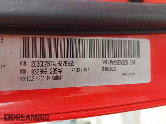 2018 Dodge Challenger R/T z VIN 2C3CDZBT4JH276955, wystawiony jako IAAI lot #42149110 z przebiegiem 80 000 mil mil oraz . Historia ofert i sprzedaży dostępna na DreamBid. Obrazek 9.