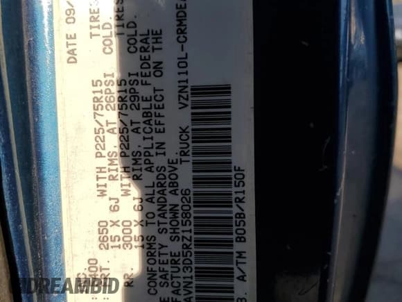 ✅ 1994 Toyota Pickup DX • VIN: 4TAVN13D5RZ158026 • Lot: 67436255. Listed on Copart with 256,437 mi. Free auction sales archive from the USA and detailed vehicle history report at DreamBid. Image 12.