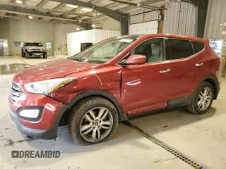 2013 Hyundai Santa Fe Sport with VIN 5XYZWDLA0DG049765, listed as a Copart auction lot 82461275 with 92,980 mi miles and Salvage title. Bid and sale history available at DreamBid. Image 1.